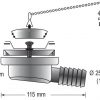 Waschbecken-Auslass für 25mm extrem flach bk16009
