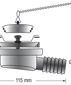 Waschbecken-Auslass für 25mm extrem flach