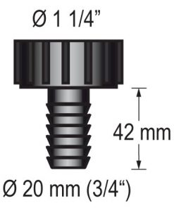 Schlauchanschlussstück 1 1/4" für 20mm Schlauch