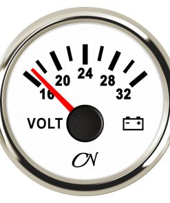 CN-Instrument Voltmeter 24V weiß/chrom