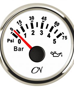 CN-Instrument Öldruckanzeige bis 5bar weiß/chrom