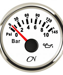CN-Instrument Öldruckanzeige bis 10bar weiß/chrom