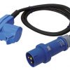 Adapterkabel 1.5m CEE-Stecker>Winkel-Schuko+CEE ec39