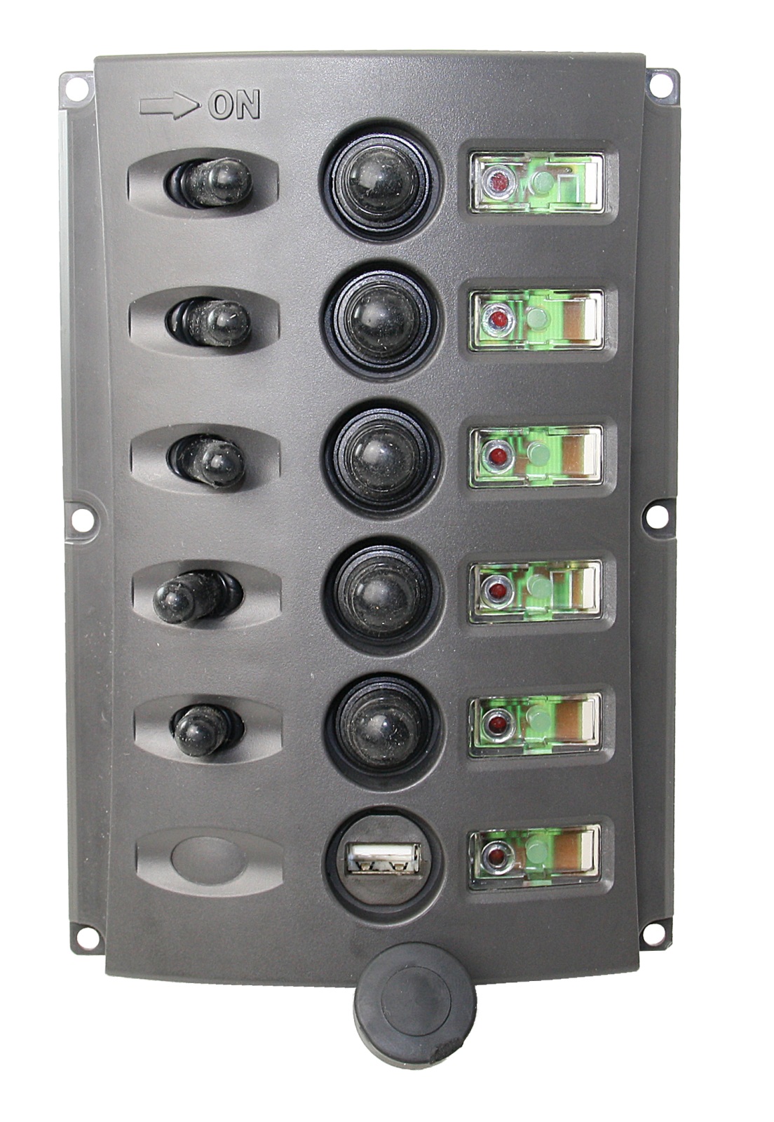 Schaltpaneel 5-fach + 1 USB Schaltpaneel 5-fach + 1 USB