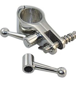 Edelstahl Rohrbeschlag m. Hebel+Klappnase 22mm