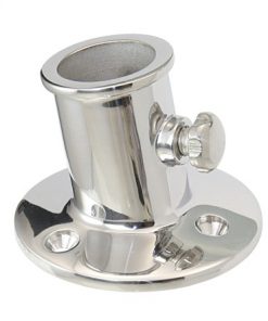 Flaggenstockhalter m. Schraube für 25mm Edelstahl