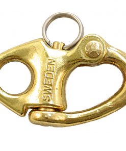 Schnappschäkel Messing festes Auge     40mm