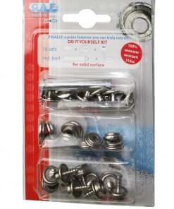 CAF316 SB-Pack Druckknöpfe Edelst.Set m.Stoffunter