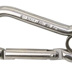 Edelst.-Karabinerhaken AISI316 mit Kausch 50mm