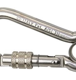 Edelst.-Karabinerhaken Schraubsicherung 100mm