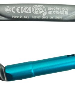 Alu-Karabinerhaken ARGON K asymm. GRAU/CYAN