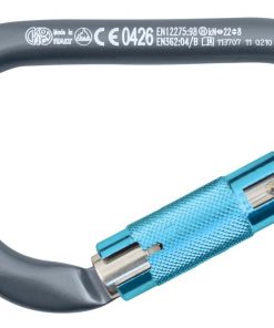 Alu-Karabiner HMS AUTO BLOCK grau/weiß/azur