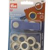 PRYM Messing-Ösen vernickelt 14mm(6B)10St.SB-Karte pr541383