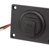 USB Doppel-Steckdose mit Deckel + Montageplatte qg02421