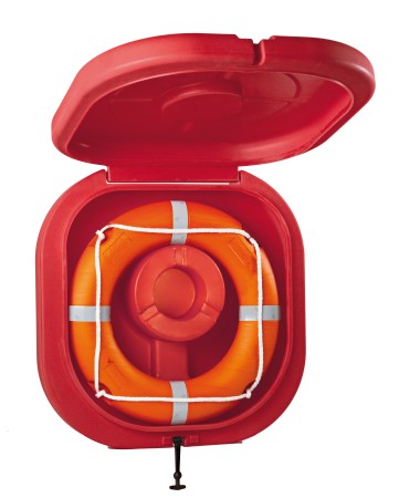 Rettungsring-Container mit Klappe Rettungsring-Container mit Klappe