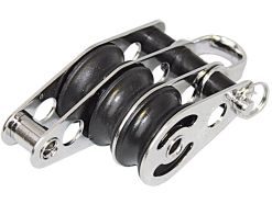 Dreifachblock mit Hundsfott 25 x 8mm Nylon