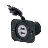 Marinco USB-Doppel-Einbau-Steckdose schwarz um12vdusb b