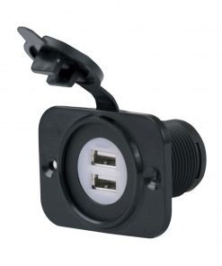 Marinco USB-Doppel-Einbau-Steckdose schwarz