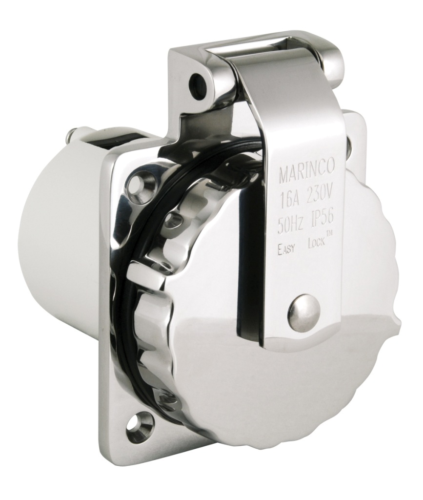 Marinco Edelstahl US-Einbaustecker 230V 16A "OEM" Marinco Edelstahl US-Einbaustecker 230V 16A "OEM"