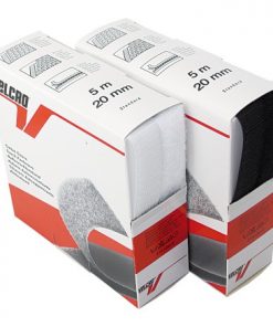 VELCRO Dispenser Box 5m x 20mm Haken+Flausch WEISS