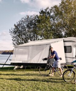 Thule Sun Blocker Front G2 Vorderwand 100x170 cm Seitenwände werden mit einer Aluminium-Spannstange zwischen Markisengehäuse und Frontprofil montiert
