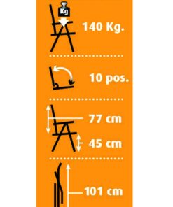 Dukdalf Sessel DYNAMIC grau/ weiß leichter und kompakter Klappsessel. Mit ergonomisch geformter Rückenlehne.