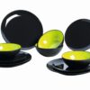 Gimex Melaminset grau-lime, 12 tlg. Modernes 12-teiliges Geschirrset.