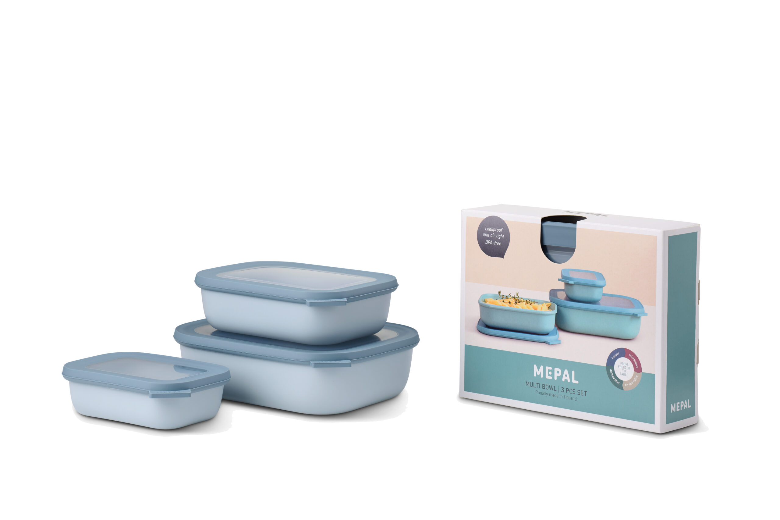 Mepal Dosenset CIRQULA eckig Nordic blue Mepal Dosenset CIRQULA eckig Nordic blue