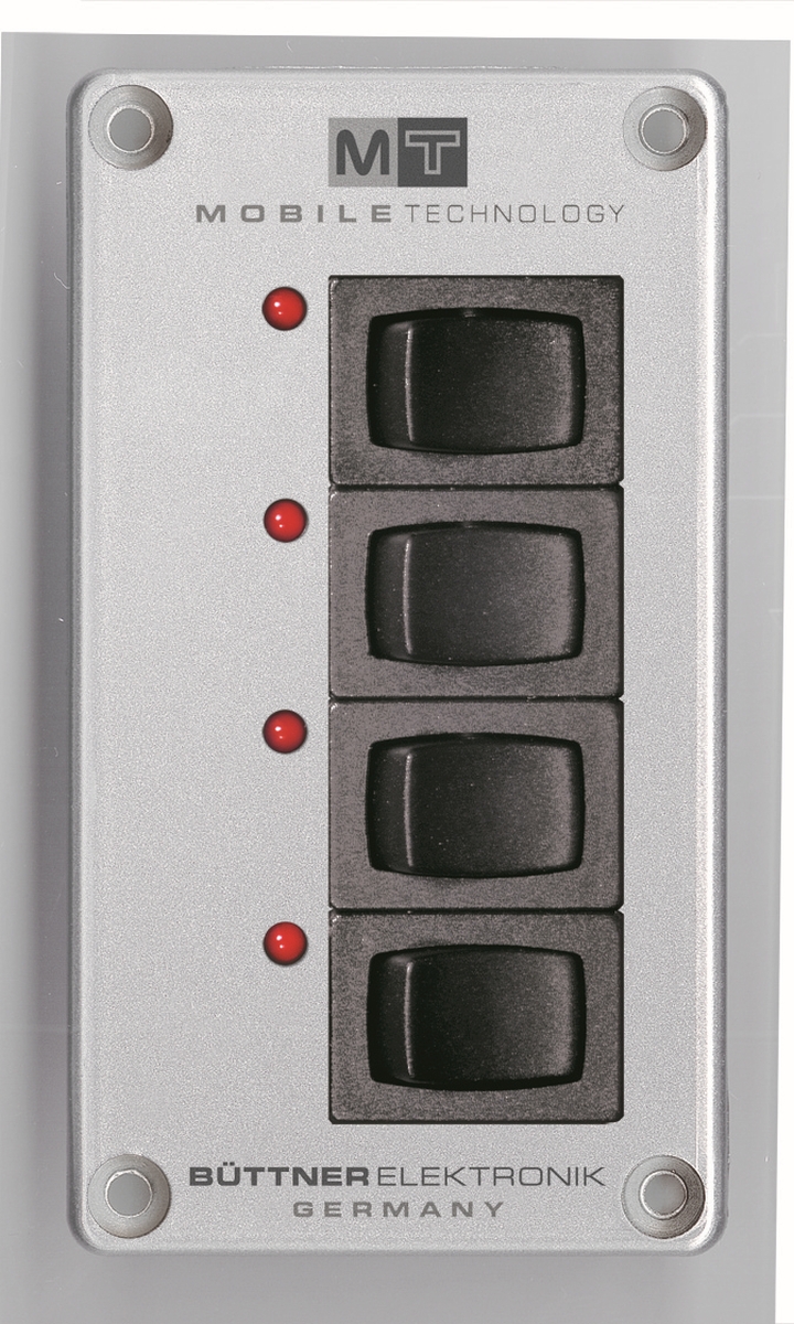 Bütter MT Schalterpanel-4 4 x Ein-/Aus-Schalter (8 A) mit LED-Kontrolle.