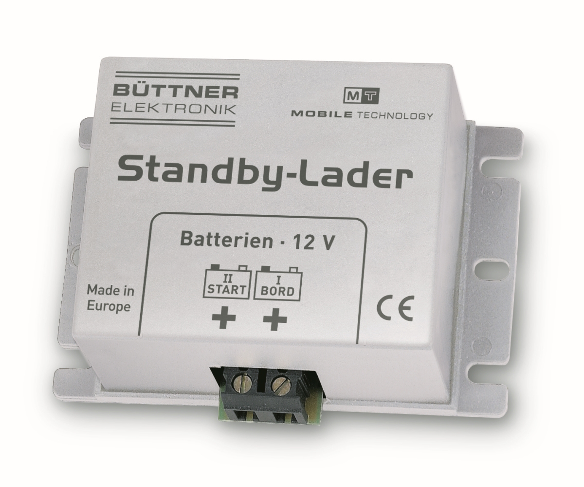 Büttner StandBy-Lader 12 V 2 A Im Reisefahrzeug wird bei Fahrzeugstillstand in erster Linie die Bordbatterie aufgeladen (Ladegerät