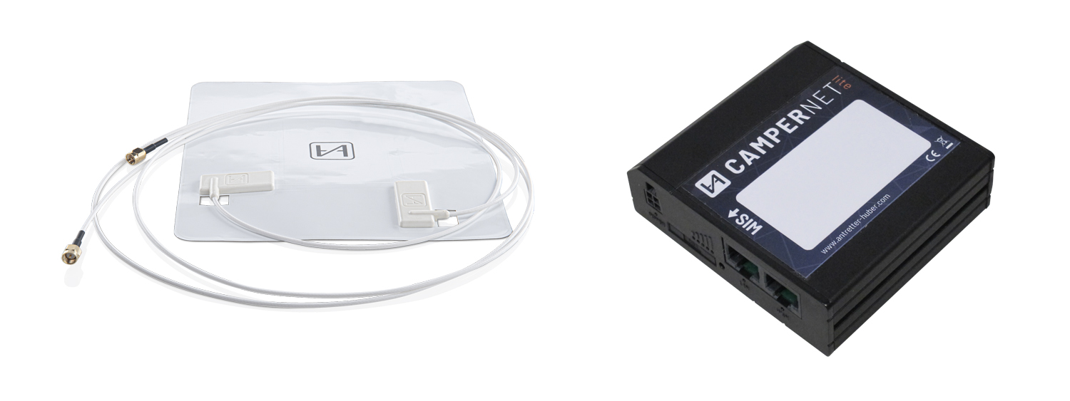 Antretter & Huber CAMPERNETlite mit Folienantenne Mobilfunk/WLAN Router Cat4 Einzel-SIM mit 2xLTE-Folienantenne