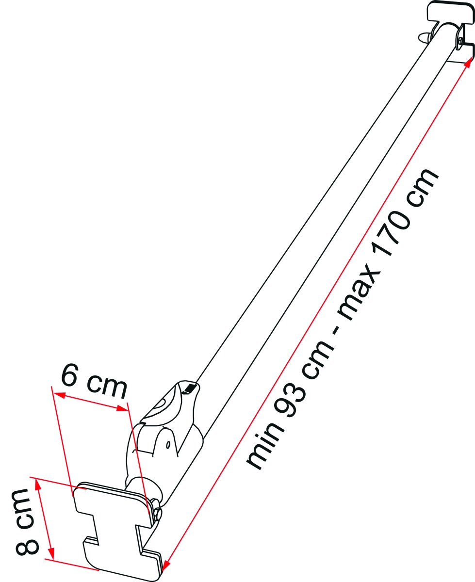 Fiamma Luggage Bar Telekopstange ideal um Gegenstände während der Fahrt im Inneren des Fahrzeugs oder der Heckgarage zu schützen.