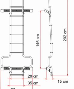 FIAMMA Hecktürleiter DJ H3 Deep Black Mit 7 Stufen.