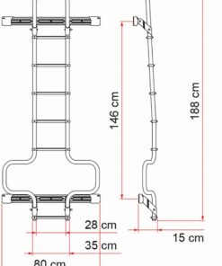 FIAMMA Hecktürleiter DJ Deep Black Geeignet für Fiat Ducato