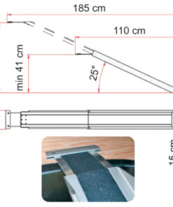 Fiamma CARRY-MOTO RAMP Auffahrtschiene Nach der Montage der Halterung im Fahrzeug wird die Auffahrschiene problemlos ein- und ausgehängt.