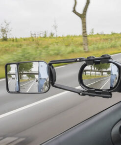 Caravan-Spiegel Duo Universeller Aufsteckspiegel mit Flachglas und integriertem Weitwinkelspiegel mit konvexem Glas. Auch für größere Spiegel geeignet. Einfach und schnell mittels elastisch verstellbarer Bänder zu montieren. Rechts und links verwendbar. Preis pro Stück.