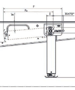 AL-KO ClickFix Hubstütze mechanisch 310-424 mm Bitte hierzu Rahmenhöhe A im beladenen Zustand ermitteln.