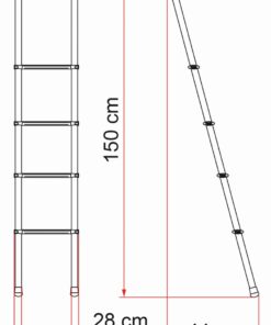 FIAMMA Aluminiumleiter DELUXE 4B 150 cm Mit 4 Stufen.