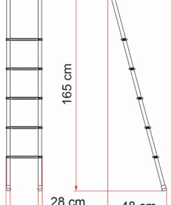 FIAMMA Aluminiumleiter DELUXE 5B 165 cm Mit 5 Stufen.