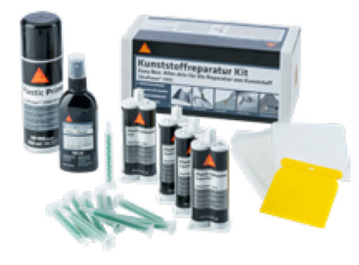 SikaPower®-2955 EasyBox Kunststoffreparaturkit Das Kunststoffeparatur Kit Easy Box ist mit Produkten und Hilfsmitteln ausgestattet die für die Reparatur von Kunststoff benötigt werden. Verschiedene Anwendungen rund um die Kunststoffreparatur lassen sich damit problemlos durchführen.