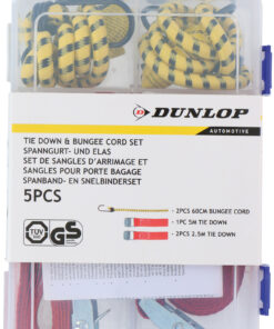 Schnellverriegelungszurrgurt-Set. 5-teiliges Set bestehend aus 2 Expanderkabeln 60 cm