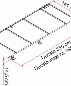 FIAMMA ROOF-RAIL Ducato Dachträgersystem Geeignet für Ducato mit Hochdach H2 in den Längen L1