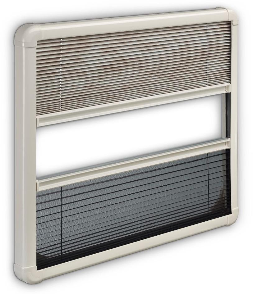 DOMETIC S7P Car Plissee-Rollo 280x380 mm die miteinander verbunden werden können. Dadurch können beide mit nur einer Hand stufenlos verstellt werden. Genießen Sie unterwegs kompromisslosen Komfort und Privatsphäre.