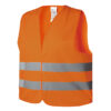 Warnweste nach DIN-Norm EN ISO 20471 orange Neonfarben mit fluoreszierenden Streifen nach DIN EN ISO 20471.