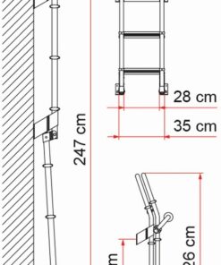 FIAMMA Heckleiter DELUXE 8 Mit 8 Stufen.