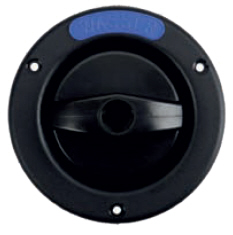 Safe-Tec Einfüllstutzen schwarz Schriftzug "Wasser" blau.