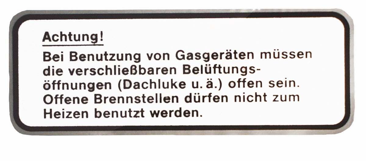 Gas-Hinweisschild Selbstklebend. Größe 95 x 35 mm.