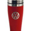 VW Collection Thermobecher rot Kunststoffdeckel mit verschließbarer Trinköffnung und Anti-Rutsch-Boden.