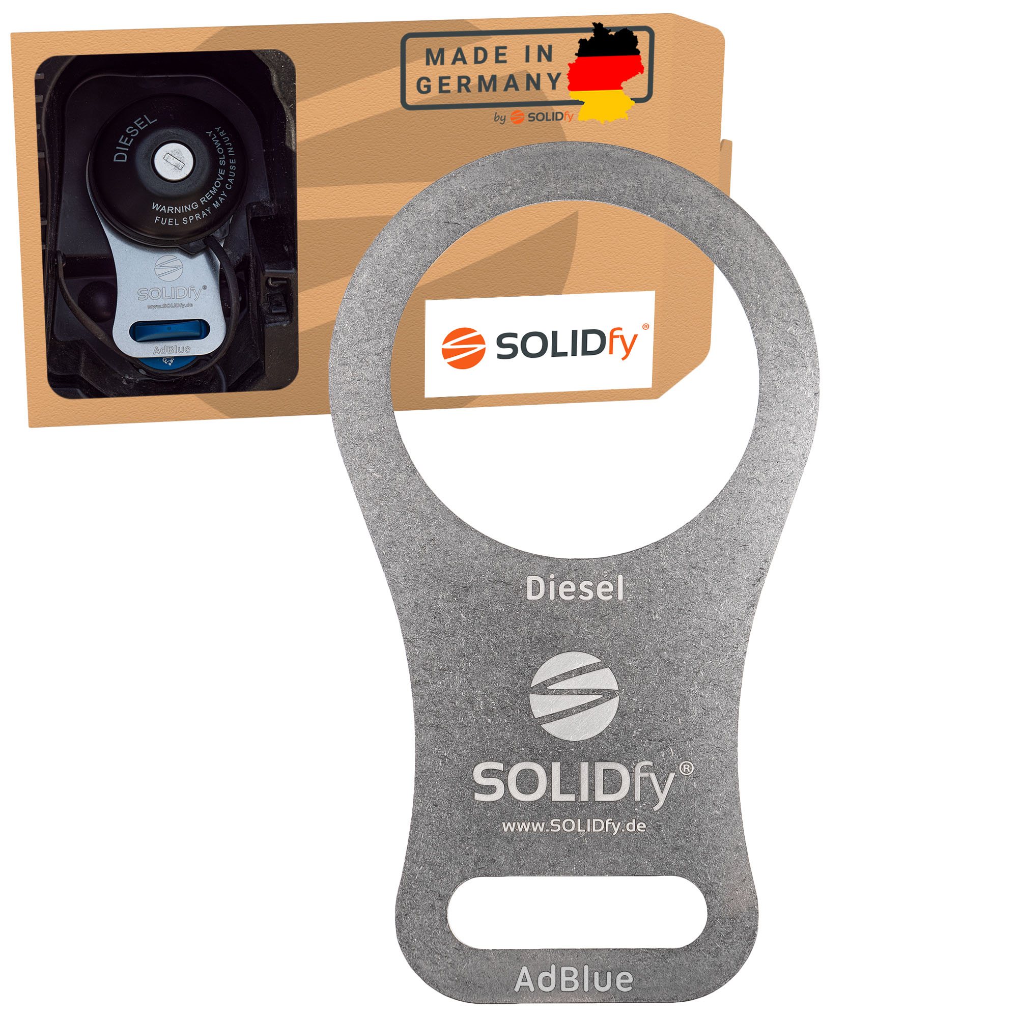 SOLIDfy AdBlue Verschluß Sicherung Ducato SOLIDfy® - AdBlue Verschluss Sicherung aus Edelstahl