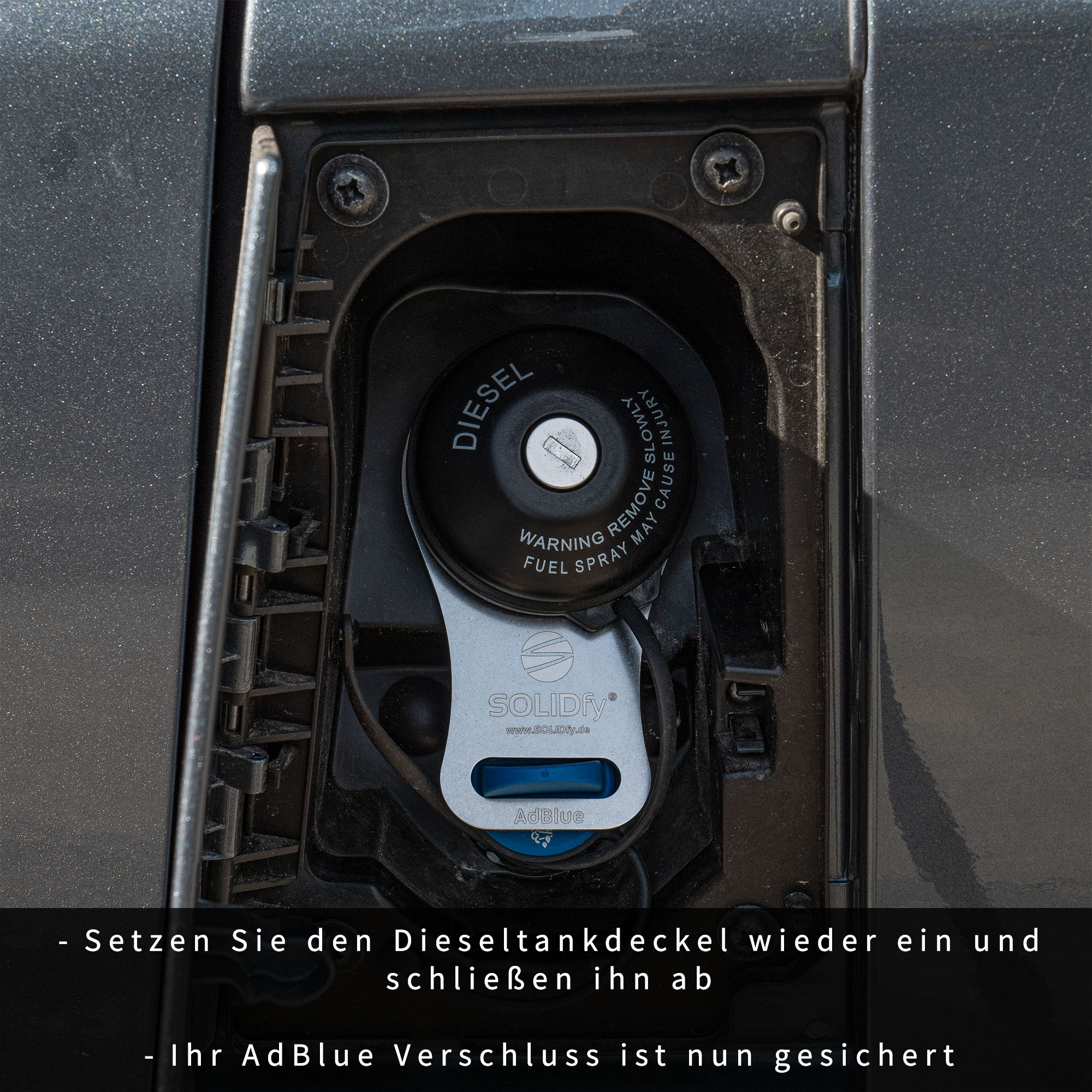 SOLIDfy AdBlue Verschluß Sicherung Ducato MADE IN GERMANY